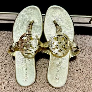 Tory Burch Miller Soft Sandal - Size 8 (Spark Gold)